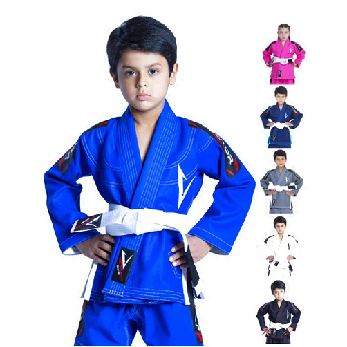 Vector Sports Brazilian BJJ Gi Jiu Jitsu Gi for Child Kids Gi Uniform Durable Pant & Jacket 100% Cotton with Free Belt