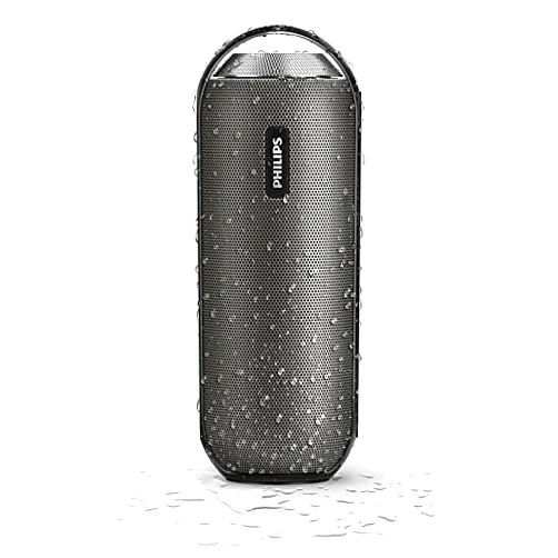 Philips BT6000B/37 Splash-Proof Wireless Portable Speaker (Gun Metal) Black Splash-Proof Wireless Portable Speaker