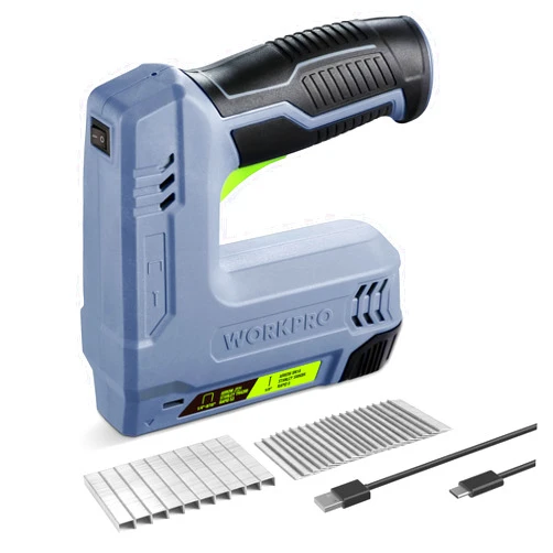 WORKPRO 3.6V Power Electric Cordless 2-in-1 Staple and Nail Gun, 2.0Ah Battery Powered Stapler for Upholstery, Crafts, DIY, Including USB Charger Cable, 2000PCS of Staples and Nails, Grey