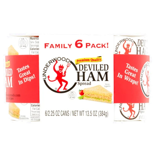 Bayside Betty Underwood Deviled Ham Spread 6 Cans of 2.25 Ounce each - SET OF 3