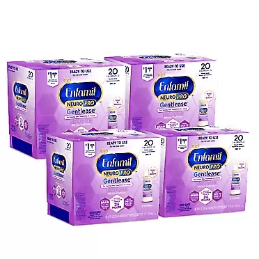 Mead Johnson Nutrition Enfamil Neuropro Gentlease Ready To Feed Infant Formula 2 fl.oz. Nursette Bottle (24 total) Ease Gas & Crying Vitamins & Minerals for Immune Support Baby Formula Inspired by Breast Milk DHA MFGM Iron