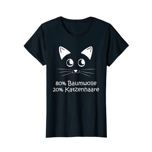 Lustige Kätzchen Sprüche Schlaf Oberteil Geschenk Womens Women's cotton cat hair - traces of cat - sayings T-Shirt