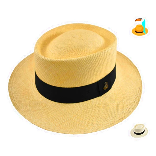 Ecua-Andino Hats Original Panama Hat - Round Top Dumont - Toquilla Straw - Handwoven in Ecuador by Ecua-Andino