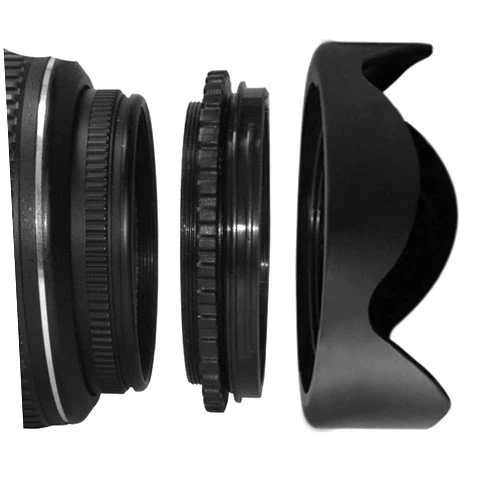 DKJHA Reversible Tulip Petal Flower Lens Hood 49mm 52mm 58mm 55mm 62mm 67mm 72mm 77mm 82mm Camera Lente(58mm)