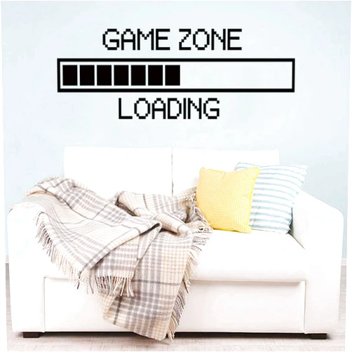 HILUCK Wall Decor Sticker Game Decal Gamer Boy Wall Stickers Vinyl Video Game Zone Loading Wall Decals for Boys Room Kids Bedroom Home Playroom Decoration