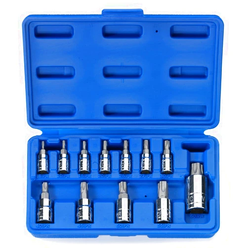 Neiko 10085A Tamperproof Torx Plus Bit Socket Set | 12 Piece | 8 IPR - 60 IPR | 5 Point Star | Cr-V and S2 Steel | High Impact ABS Blow Molded Case