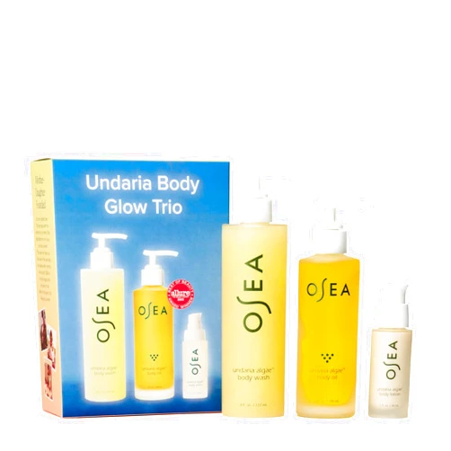 OSEA Undaria Body Glow Trio – Hydrating Body Care Gift Set – Full Size Body Oil, Wash & Travel Size Lotion