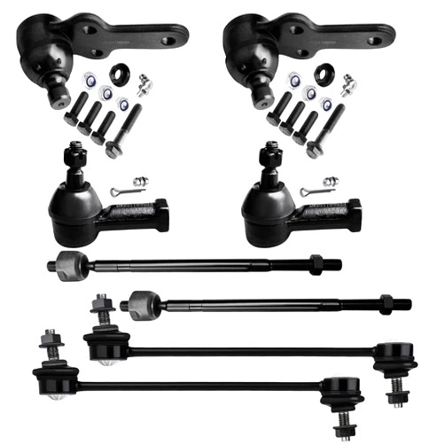 LSAILON 8pcs Inner Tie Rod Ends Outer Tie Rod Ends Lower Ball Joints Front Sway Bar End Links Kit Fit for 2006 2007 2008 2009 2010 2011 for Ford Focus