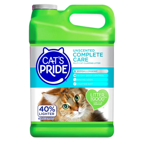 Cat's Pride Premium Lightweight Clumping Litter: Complete Care - Up to 10 Days of Powerful Odor Control - Hypoallergenic - Multi-Cat, Unscented, 10 Pounds