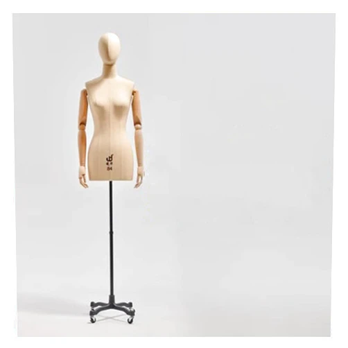 CRUSIO Mannequin Dummy Linen Tailors Dummy with Cloth HEA Height Adjustable Detachable for:Sewing Dressmakers Dress Jewelry Display