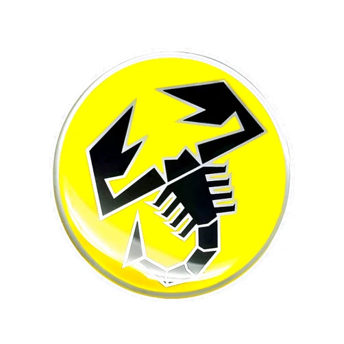 Abarth 21554 Stickers Stickers 3D Scorpio Yellow, Diameter 60 mm, Diam