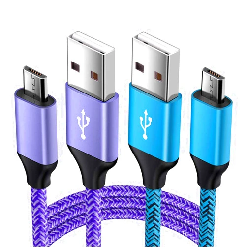 Cebkit Android Charger Micro USB Cable 2 Pack 6ft Long Braided Cords Fast Charging Compatible for Samsung Galaxy S7 S6 Edge/Active, J8 J7 J3 V, Moto E5 G5 G6 Play, Tablet, PS4 Pro Slim, Note 4 5, LG G3 G4 Q6
