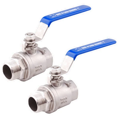 DERNORD 2 Pack Full Port Ball Valve 1 Inch - Male x Female Stainless Steel 304 Heavy Duty for Water, Oil, and Gas, 1000WOG