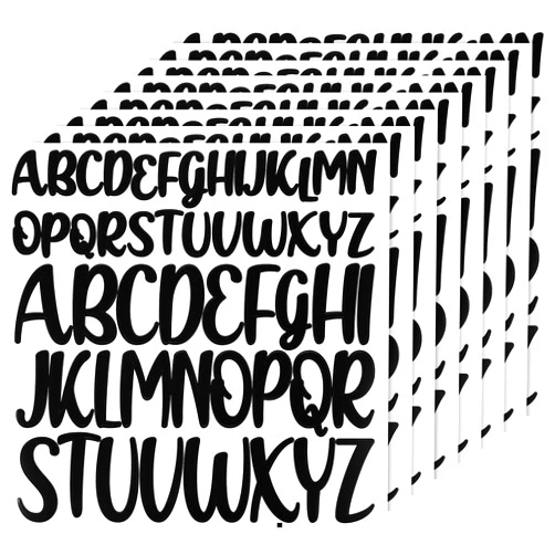 PEUTIER 416pcs 8 Sheets Letter Stickers, 1 inch 2 inch Large Capital Self Adhesive Alphabet Stickers Waterproof Vinyl Decals for Bulletin Scrapbook Classroom Door Sign Decoration Arts Crafts Poster(Black)