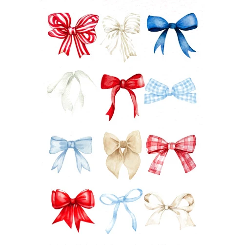 Pretty Please Red, White, and Blue Bow Coquette Notebook | Journal: 120 lined notebook great for journaling, list making, jotting dow dreams or makes the perfect gift