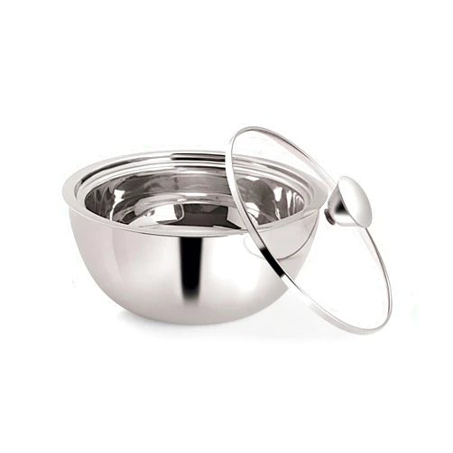 NanoNine Gravy Pot Double Wall Insulated Stainless Steel Serve Fresh Casserole With Glass Lid, 900 Ml, 1 Pc