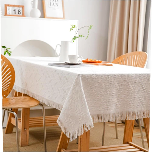 Jilron Lace Table Cloth Rectangle Outdoor Party Table White Table Cover Tablecloth for Table Rustic Farmhouse Kitchen Coffee Table Cover Cloth Round Table Cloths 51
