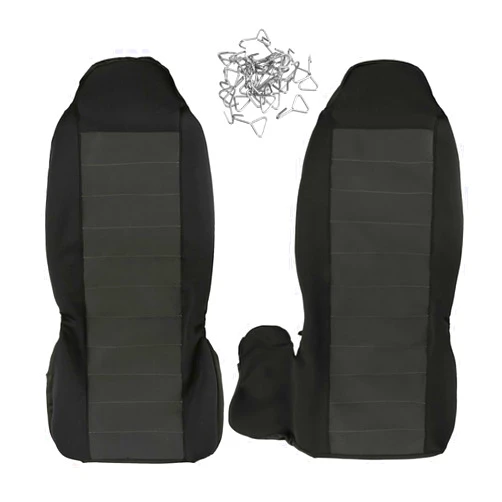 JAMESVAN 2 PCS Front Seat Covers for 2004-2012 Ford Ranger 60/40 Highback, Breathable Cotton Car Seat Cover Replacement Seat for Ford Ranger 2004-2012,Deep Grey