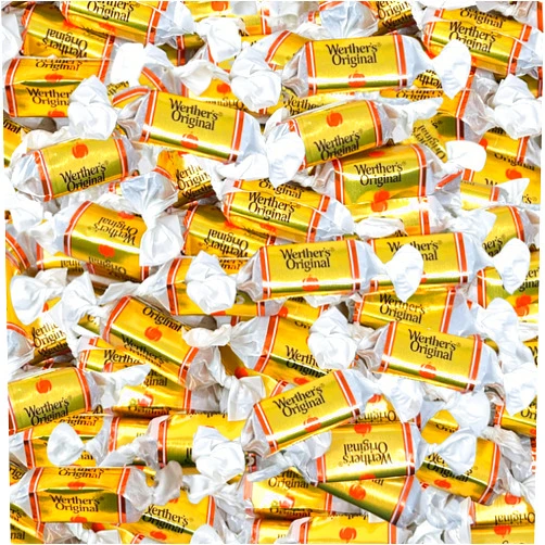 ASSORTIT X Werther's Collab Original Harvest Pumpkin Spice Soft & Creamy Caramel Candy 1-Lb Bulk Limited Edition Individually Wrapped Fall Treats Perfect for Holidays & Everyday Snacking