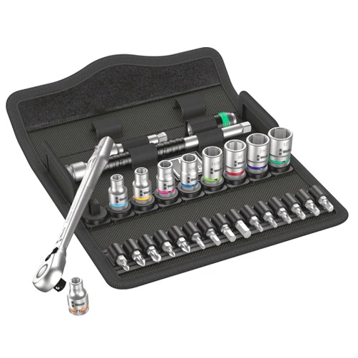 Wera 8100 SA 11 Metal Ratchet Set Imperial 1/4 28 pc Switch