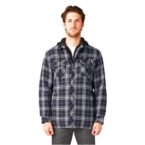 Dickies Men's Relaxed Fit Icon Hooded Quilted Shirt Jacket