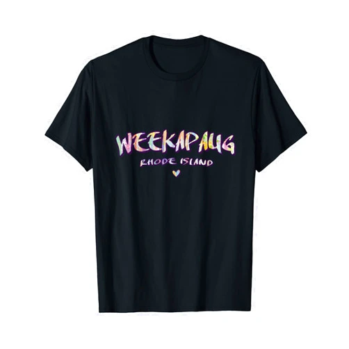 Rhode Island Arts and Culture Weekapaug Rhode Island - Weekapaug RI Watercolor Logo T-Shirt