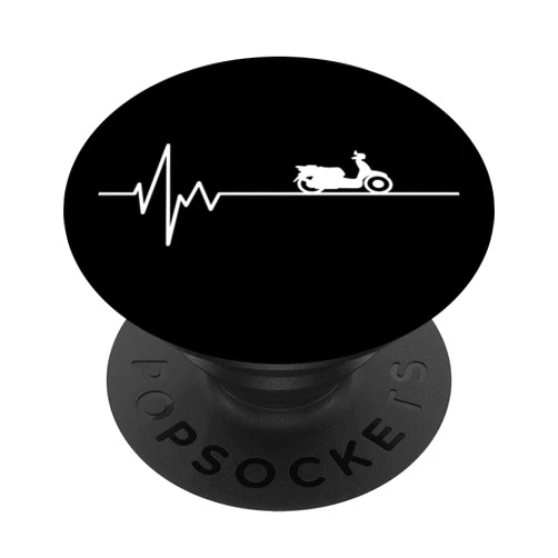 Moped Mofa Zubehör Geschenke für Mopedfahrer Scooter Heartbeat Moped Driver ECG Pulse Scooter Moped PopSockets Swappable PopGrip
