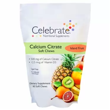 Celebrate Bariatric Supplements Celebrate Vitamins Calcium Citrate Soft Chews - 500 mg - Island Fruit - 90 Count