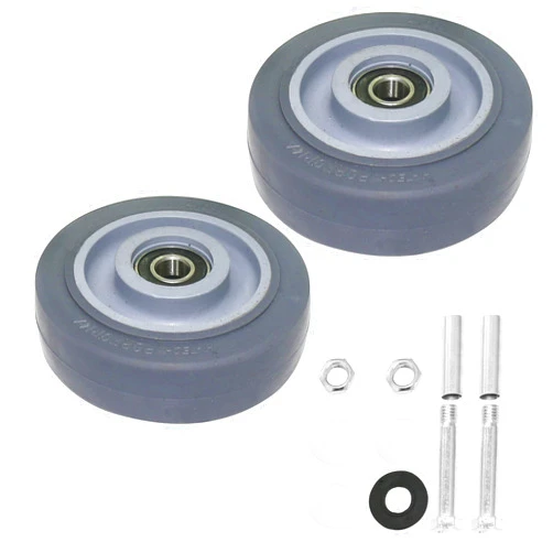 URBEST Push Cart Wheels, Heavy Duty 4 Inch PU Caster Wheels Bearings Repair Kits, Pltae Casters, Shelf Replacement Wheels for Platform Trucks up to 265 Pounds (M:4 Inch,Grey)