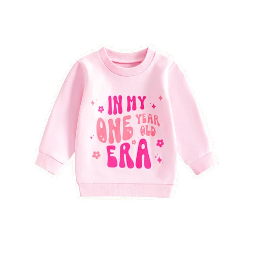 FYBITBO First Birthday Baby Girl Outfit in My One Year Old Era Sweatshirt Fall Long Sleeve Shirt 1st Birthday Girl Clothes