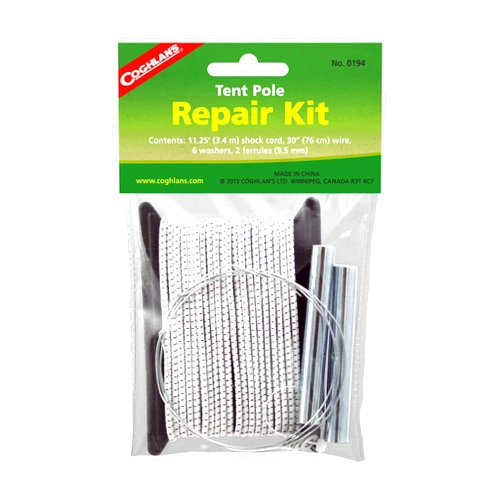 Coghlan's Tent Pole Repair Kit for Lightweight and Durable Emergency Fiberglass or Aluminum Tent Pole Replacement with Shock Cord and Splint – Ideal for Camping and Backpacking