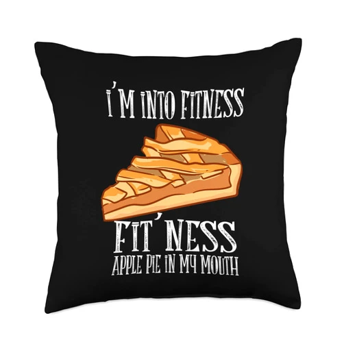 FRESAN Baking Apple Pie Lover Thanksgiving Food Fit' Ness Mouth Apple Pie Throw Pillow, 18x18, Multicolor