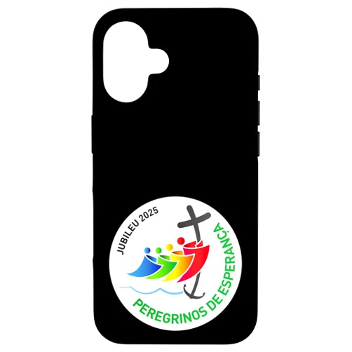 VISITE NOSSA LOJA - Jubileu Católico 2025 iPhone 16 (PORTUGUESE) Jubileu Católico 2025 – Peregrinos da Esperança Case