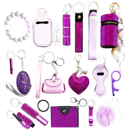 YLSHG Personal Safety Keychain Set for Women, Self Defense Kit with 130DB Alarm, Wristlet, Emergency Tools