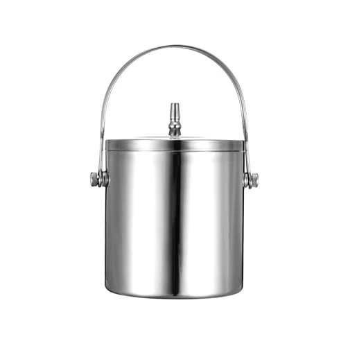 Generic Insulated Ice Bucket Metal Ice Buckets Double Wall Ice Bucket with Lid and Comfortable Handle, Stainless Steel Insulated Ice Bucket for Cocktail Bar, Wine, Home Bar Acces