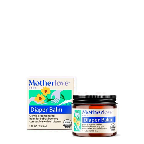 Motherlove Diaper Balm (1 oz) Organic Herbal Diaper Rash Cream—Cloth Safe, Zinc Oxide- Petroleum-Free—Ideal diaper Bag Size