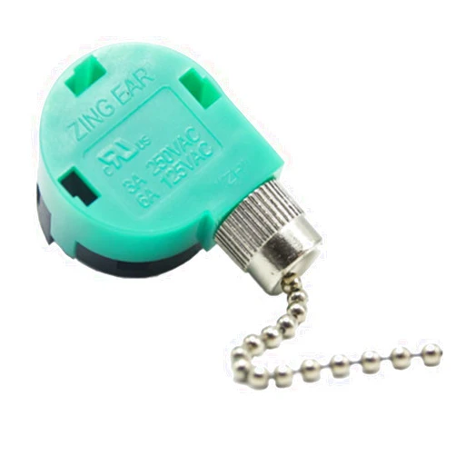 HUAXRUI Ceiling Fan Pull Chain Switch, 3-Speed 4-Wire Zing Ear ZE-268S6 Replacement Switch for Hunter, Hampton Bay, Harbor Breeze Ceiling Fans, Easy to Install (1PCS, Nickel)