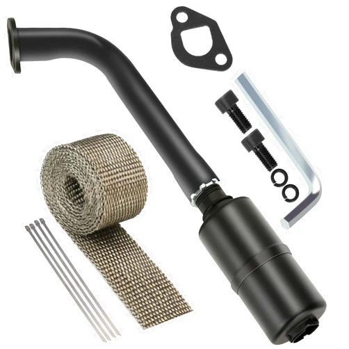 YOXUFA Exhaust Header Pipe Muffler Replacement for Predator 212 196cc 224cc 6.5hp Coleman CT200U CT200U-EX BT200X Baja Warrior MB200 GX160 GX200 Hammerhead Mini Bike Go Kart Part with Heat Shield Tape
