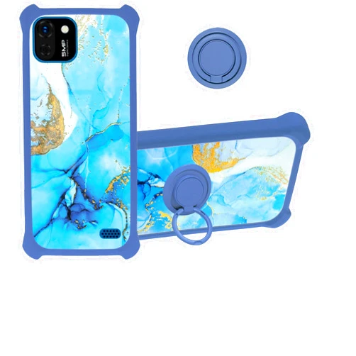 jioeuinly Sky Devices Elite N55 Case Compatible with Sky Devices Elite L55 Phone Case Cover Cover [Hard PC + Soft Silicone] [360 Metal Ring Support][Gold Powder Glitter Effect] JSL-LDL