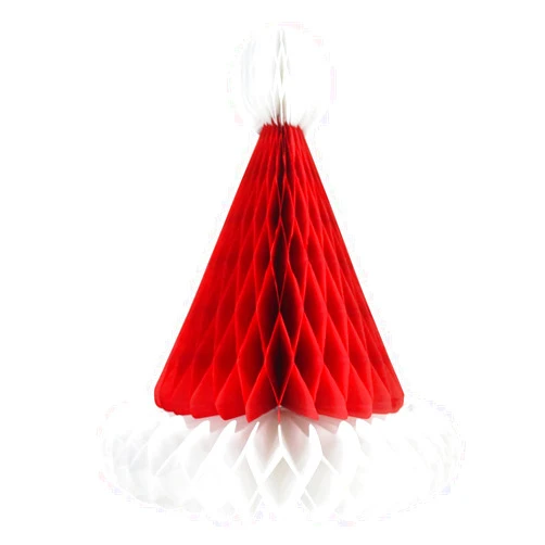 Cadpkler 2 Santa Fats - Honeycomb Ball Santa Hat Paper Pendant - Christmas Tree Pendant Christmas Decorations Party Supplies