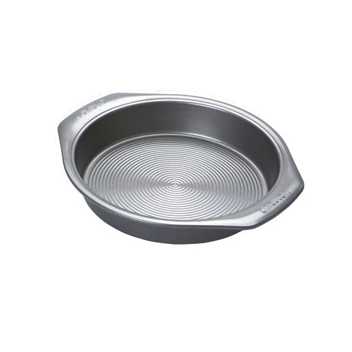 Circulon Momentum Round 9 Inch Cake Tins for Baking - Non Stick Round Cake Tin 23cm with Extra Large Handles, Grey Carbon Steel, Dishwasher Safe Bakeware