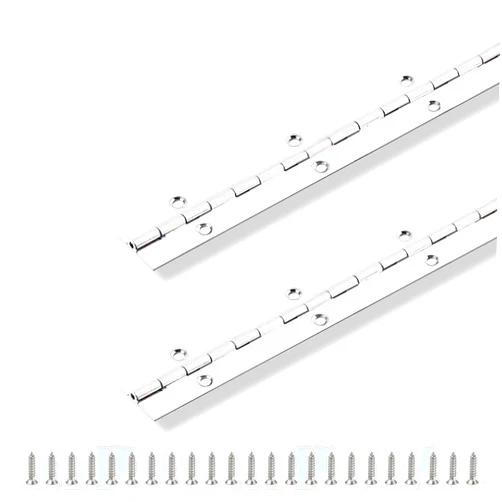 GRRONZEE 2PCS Piano Hinge 24 Inch x 1 Inch Stainless Steel Continuous & Piano Hinge Heavy Duty Piano Hinges, 0.04