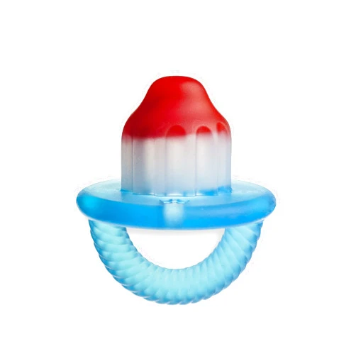 Itzy Ritzy Teensy Teether - Soothing Silicone Hollow Teether Features Flexible, Easy-to-Hold Handle, Hero Pop