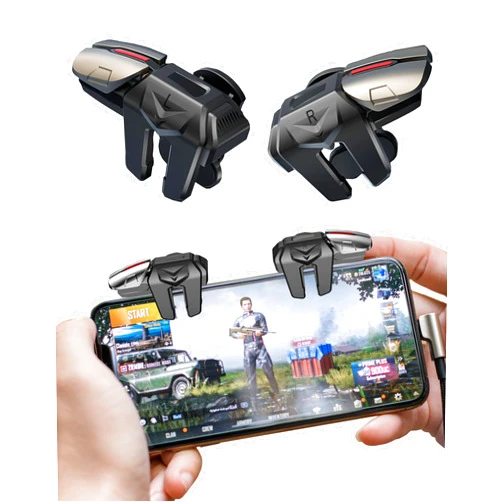 ACEDAYS Mobile Phone Controller for Android & iPhone, 6 Trigger Game Controller Compatible with PUBG Mobile/Knives Out/Call of Duty Mobile, Phone Triggers for Gaming with Sensitive Shoot and Aim