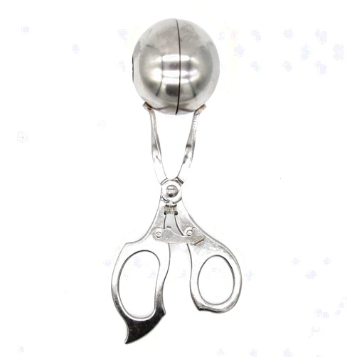 JINHONG Stainless Steel Self-Opening Scoop Meat Baller -Meatball Maker Tool - Baller Tongs with Hook Lock, 1.8-Inch Ball Size (4.5 cm)