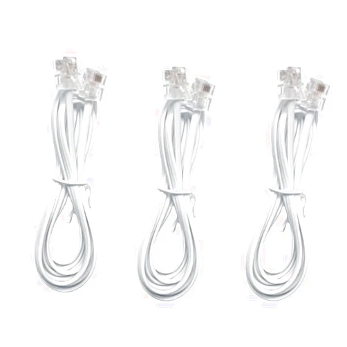 Seefeful Telephone landline Extension Cord Cable, with Standard RJ-11 6P4C Plug (3Pack / 6.6 FT)