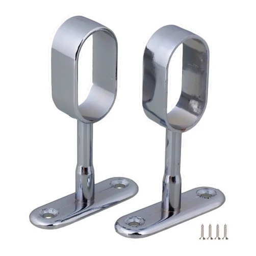 Etfbuy Oval Closet Middle Zinc Alloy Rod Middle Support for Wardrobe Cupboard Clothes Hanging Pack of 2