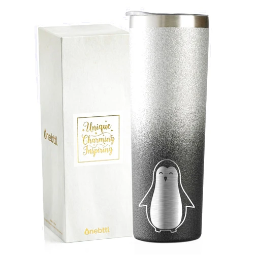Onebttl Penguin Gifts for Women Teens, 20 oz Insulated Stainless Steel Tumbler With Lid and Straw - Glitter Cute Penguin for Lovers on Birthday, Mother's Day