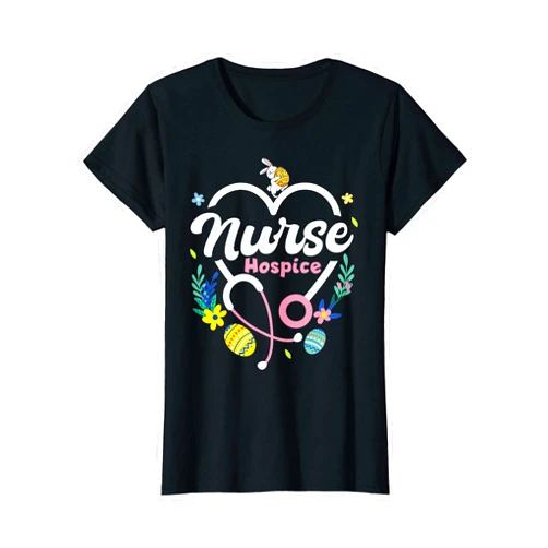 Happy Easter Day - Easter Nurses Week Nurse Life Womens Easter Hospice Nurse Bunny Easter Egg Stethoscope Nurse T-Shirt