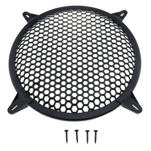 E-outstanding 10Inch Subwoofer Speaker Waffle Grill Guard Protector Cover Black Plastic Mesh Round Car Subwoofer Speaker Cover